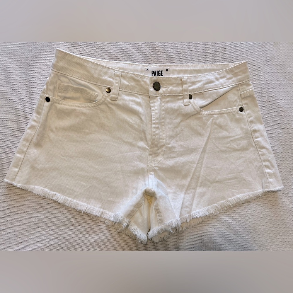 PAIGE White Jean Shorts Size 27